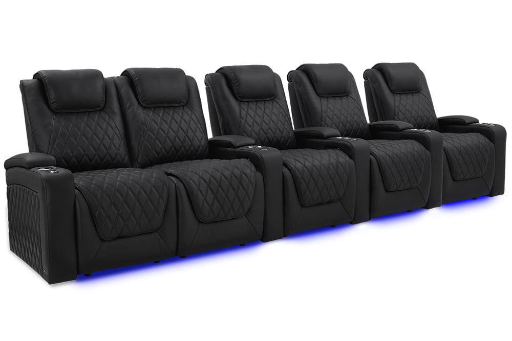 by Valencia Seating Sofa Row of 5 Loveseat Left | Width: 155" Height: 44.5" Depth: 39" / Onyx Valencia Oslo Luxury Edition