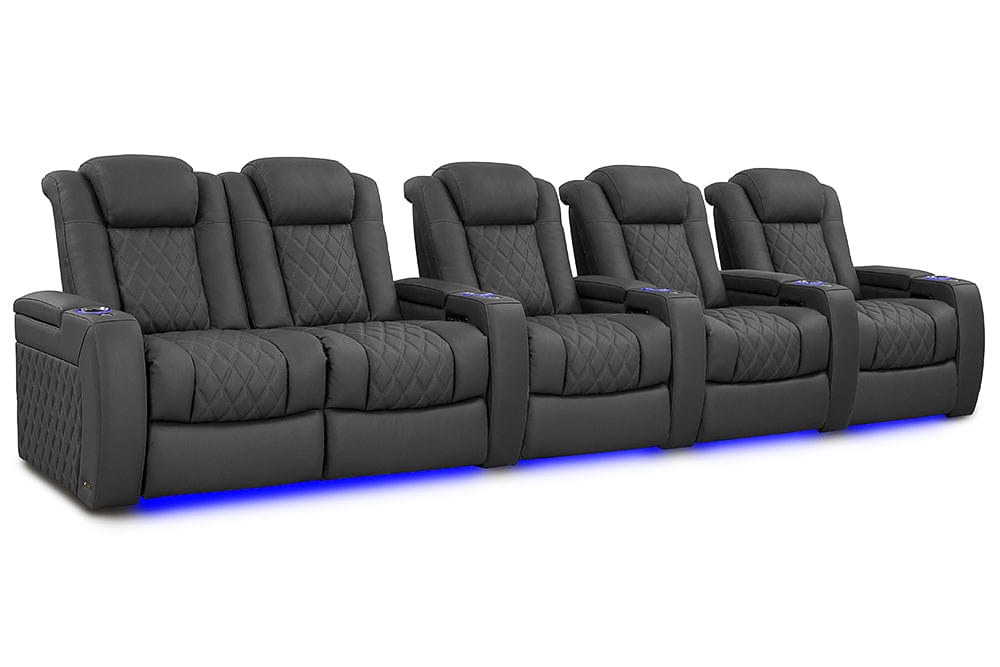 by Valencia Seating Sofa Row of 5 – Loveseat Left | Width: 161.25" Height: 46" Depth: 39.5" / Graphite Valencia Tuscany XL Luxury Edition
