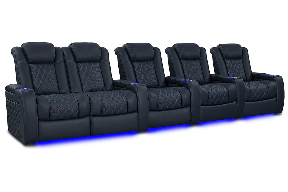by Valencia Seating Sofa Row of 5 – Loveseat Left | Width: 161.25" Height: 46" Depth: 39.5" / Moonlight Blue Valencia Tuscany XL Luxury Edition