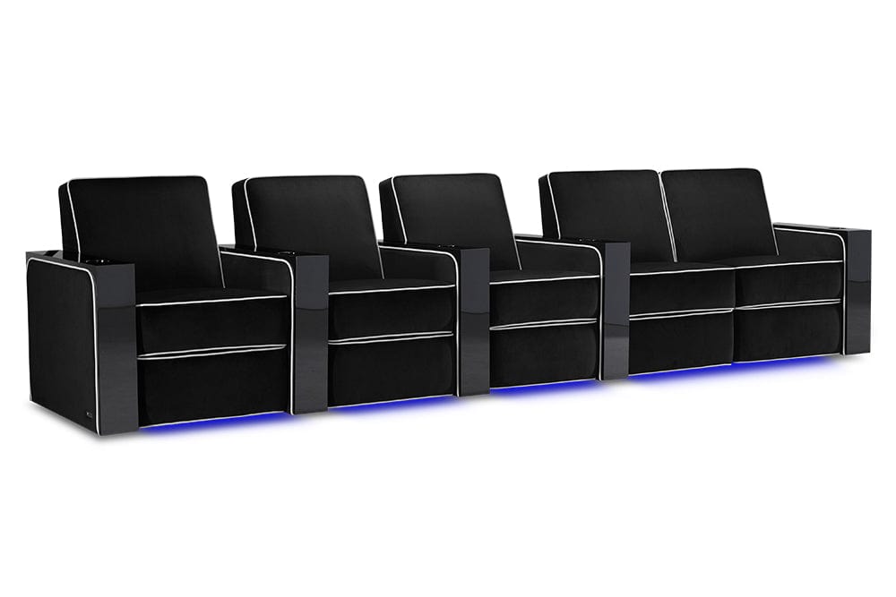 by Valencia Seating Sofa Row of 5 Loveseat Right | Width: 155" Height: 37" Depth: 35.5" / Raven Valencia Naples Elegance