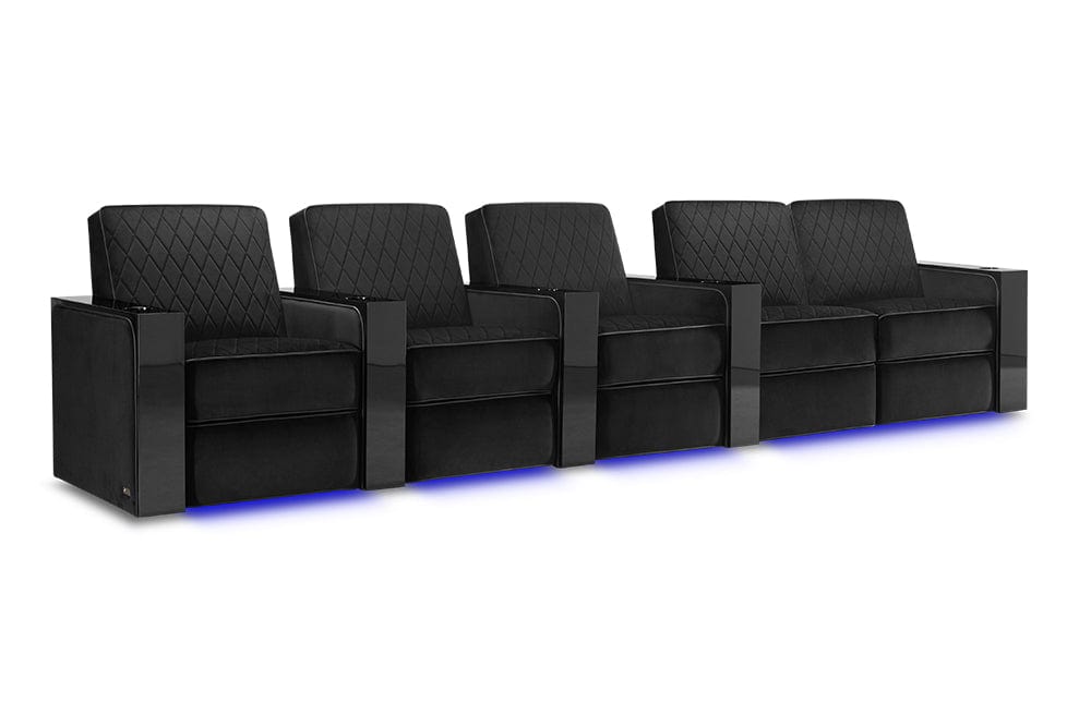 by Valencia Seating Sofa Row of 5 Loveseat Right | Width: 155" Height: 37" Depth: 35.5" / Raven Valencia Naples Prestige