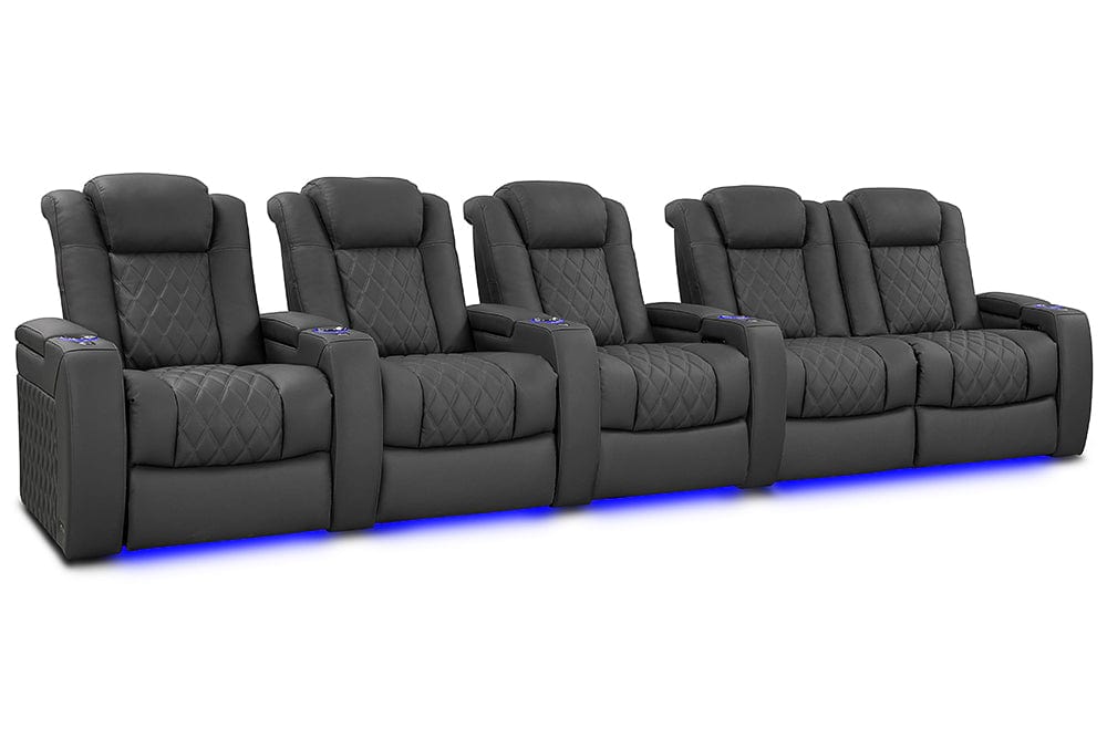 by Valencia Seating Sofa Row of 5 – Loveseat Right | Width: 161.25" Height: 46" Depth: 39.5" / Graphite Valencia Tuscany XL Luxury Edition