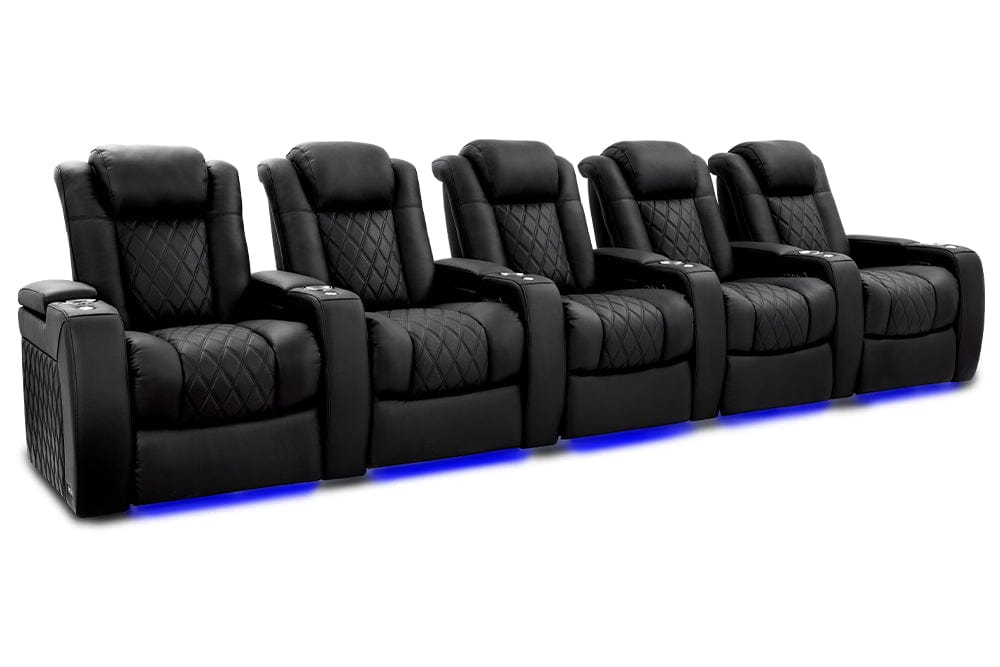by Valencia Seating Sofa Row of 5 | Width: 160.5" Height: 43.5" Depth: 39.75" / Onyx Valencia Tuscany Ultimate Edition