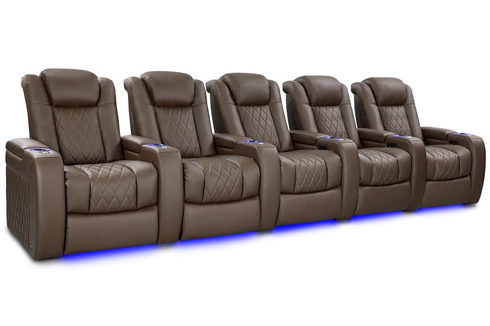 by Valencia Seating Sofa Row of 5 | Width: 160.5" Height: 43.5" Depth: 40" / Dark Truffle Valencia Tuscany Vegan Edition