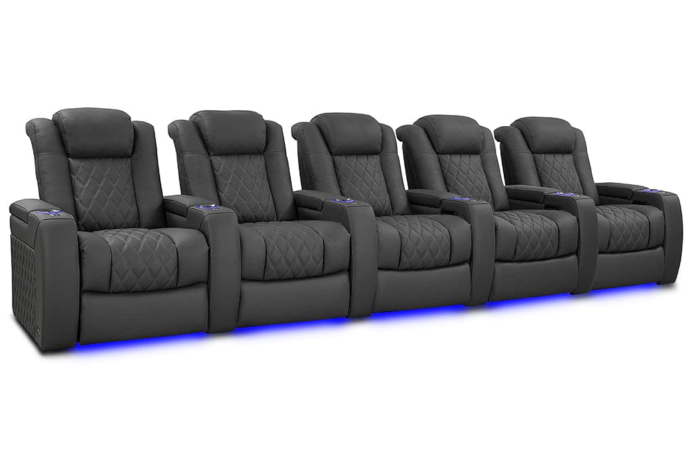 by Valencia Seating Sofa Row of 5 | Width: 168" Height: 46" Depth: 39.5" / Graphite Valencia Tuscany XL Luxury Edition