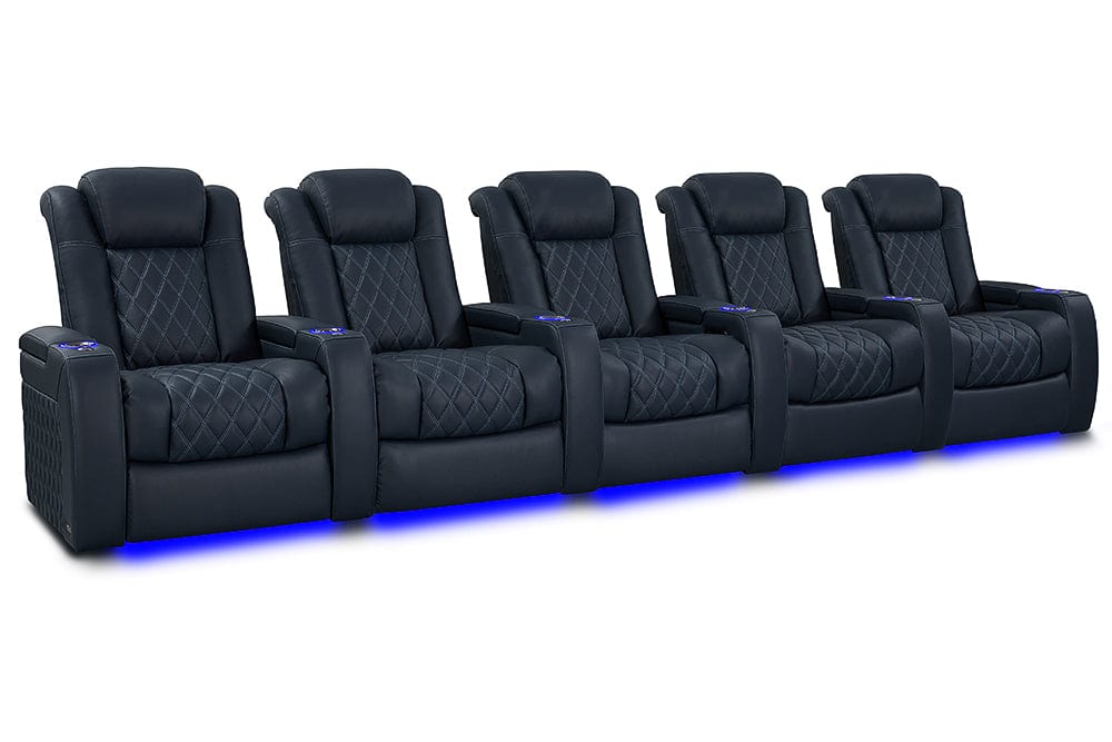 by Valencia Seating Sofa Row of 5 | Width: 168" Height: 46" Depth: 39.5" / Moonlight Blue Valencia Tuscany XL Luxury Edition