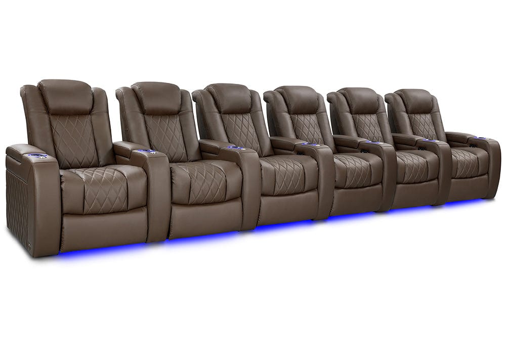 by Valencia Seating Sofa Row of 6 | Width: 191.25" Height: 43.5" Depth: 40" / Dark Truffle Valencia Tuscany Vegan Edition