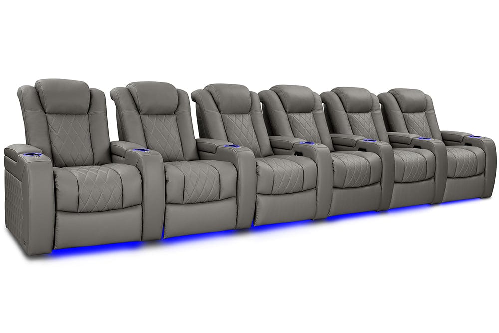 by Valencia Seating Sofa Row of 6 | Width: 191.25" Height: 43.5" Depth: 40" / Stone Valencia Tuscany Vegan Edition