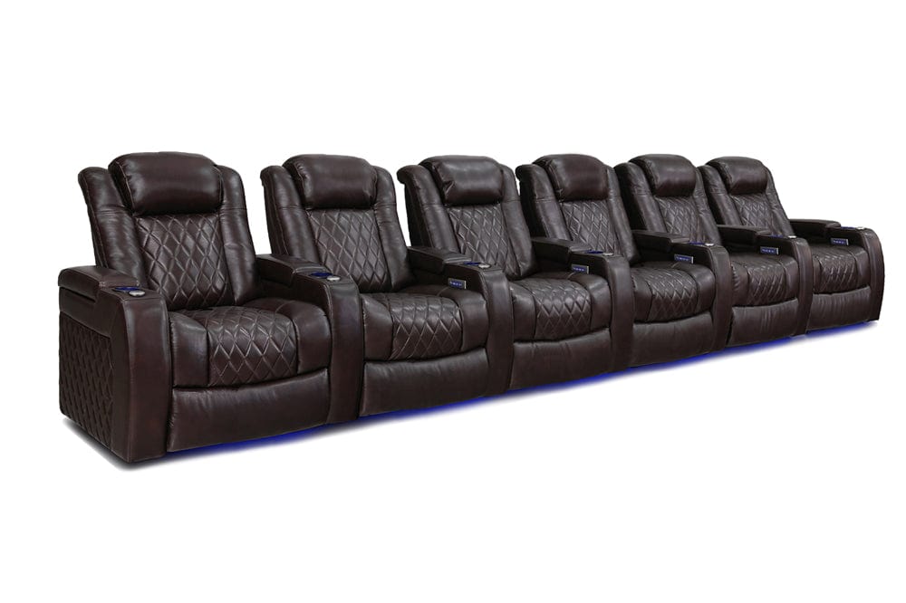 by Valencia Seating Sofa Row of 6 | Width: 200.5" Height: 46" Depth: 39.5" / Dark Chocolate / Regular Spec (300LB Sitting Weight Limit) Valencia Tuscany XL