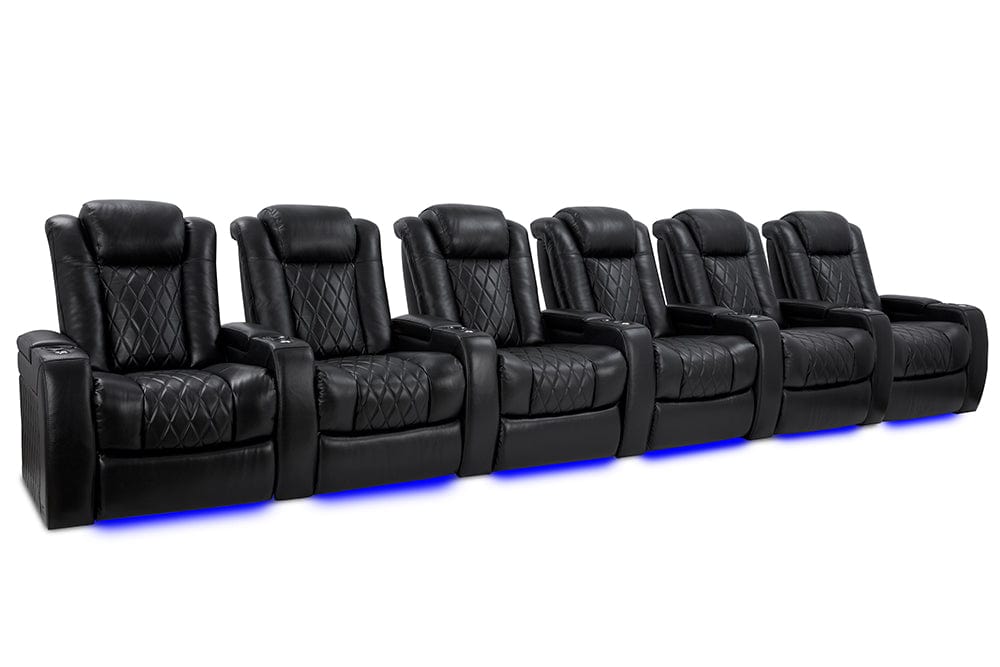 by Valencia Seating Sofa Row of 6 | Width: 200.5" Height: 46" Depth: 39.5" / Midnight Black / Regular Spec (300LB Sitting Weight Limit) Valencia Tuscany XL