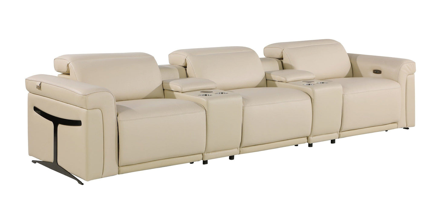 Global United Furniture Sofa Sofa | Row of 3 / Beige Global United 1126 - Divanitalia 5PC Power Reclining Sofa