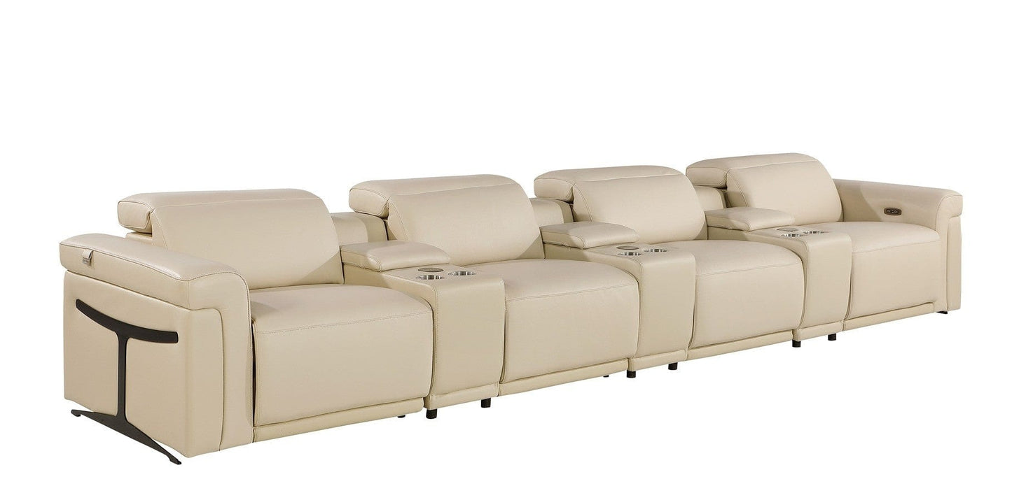 Global United Furniture Sofa Sofa | Row of 4 / Beige Global United 1126 - Divanitalia 7PC Power Reclining Sofa