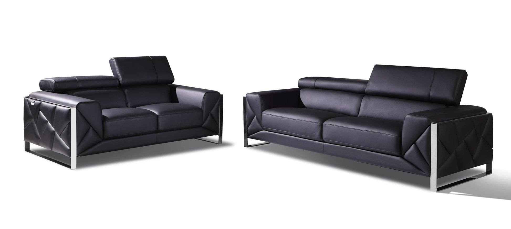 by Global United Sofa 2PC Set - Sofa | Loveseat / Black Global United 903 - Divanitalia 2PC Sofa Set