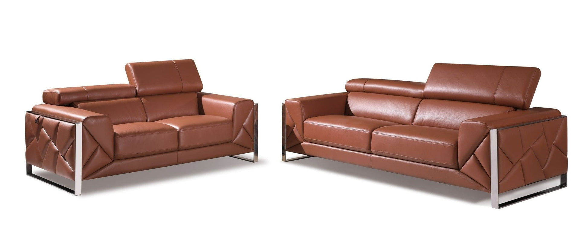 by Global United Sofa 2PC Set - Sofa | Loveseat / Camel Global United 903 - Divanitalia 2PC Sofa Set