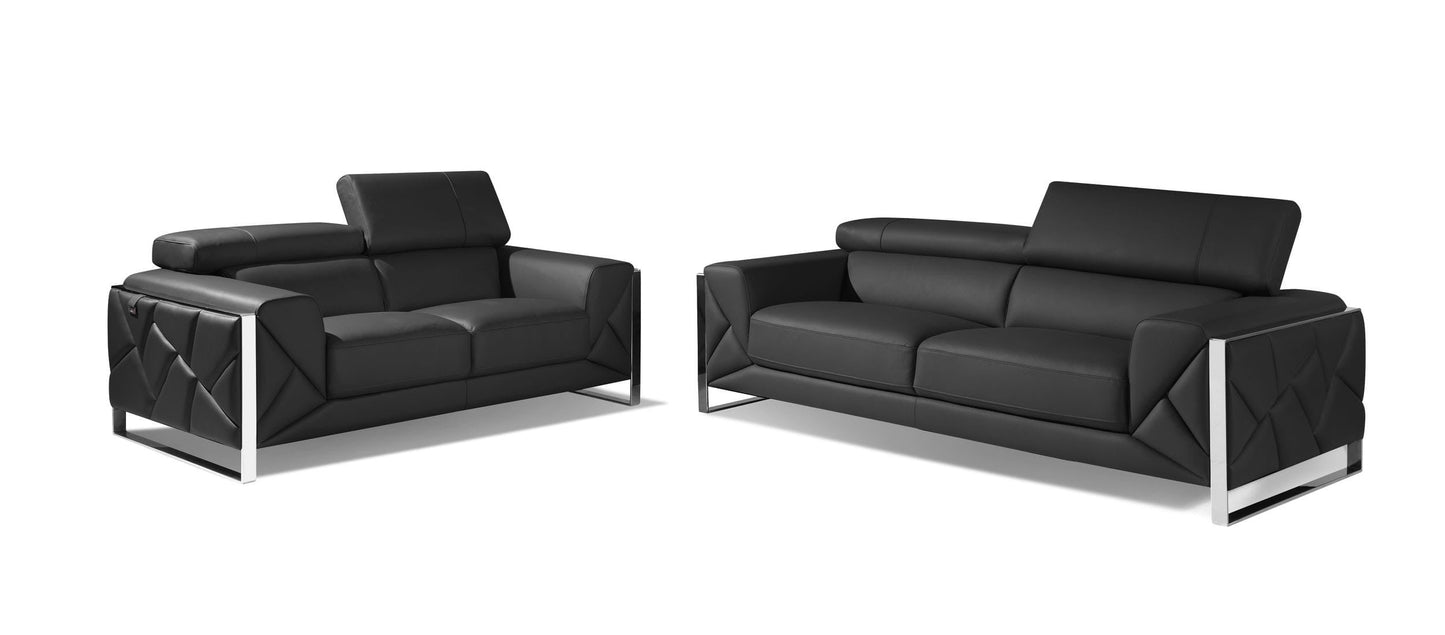 by Global United Sofa 2PC Set - Sofa | Loveseat / Dark Grey Global United 903 - Divanitalia 2PC Sofa Set