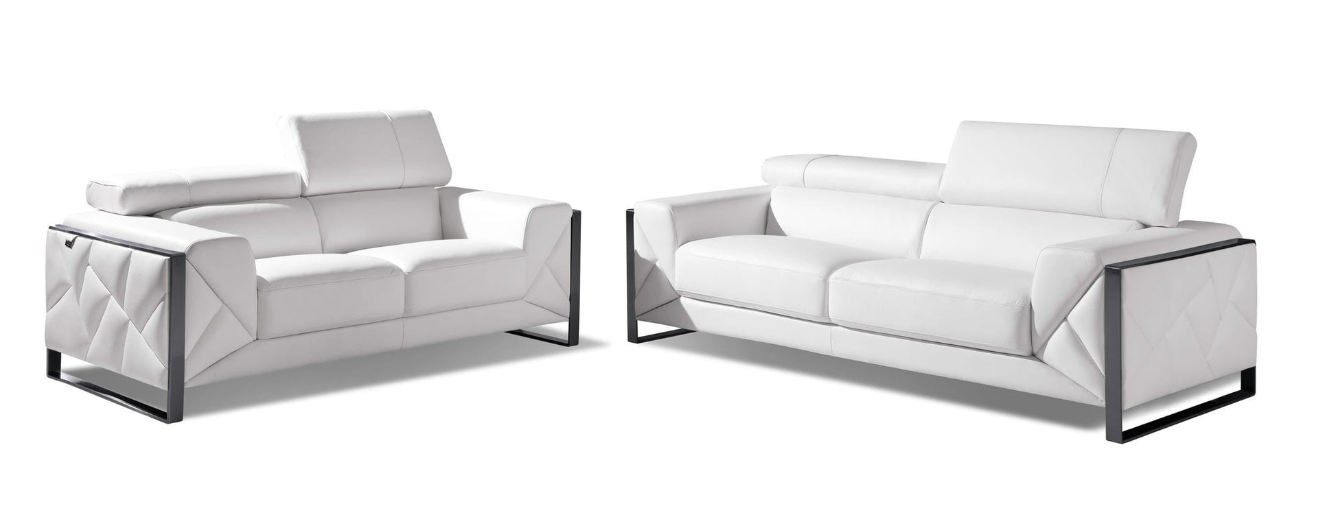 by Global United Sofa 2PC Set - Sofa | Loveseat / White Global United 903 - Divanitalia 2PC Sofa Set