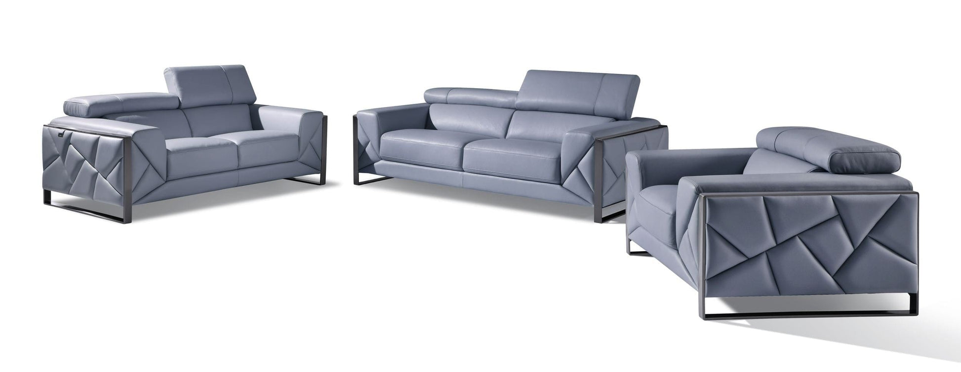 by Global United Sofa 3PC Set - Sofa | Loveseat | Armchair / Light Blue Global United 903 - Divanitalia 3PC Sofa Set