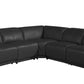 by Global United Sofa 5PC Sectional | 3 Power Reclining / Black Global United 9762 - Divanitalia 3-Power Reclining 5PC Sectional