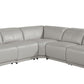 by Global United Sofa 5PC Sectional | 3 Power Reclining / Light Gray Global United 9762 - Divanitalia 3-Power Reclining 5PC Sectional