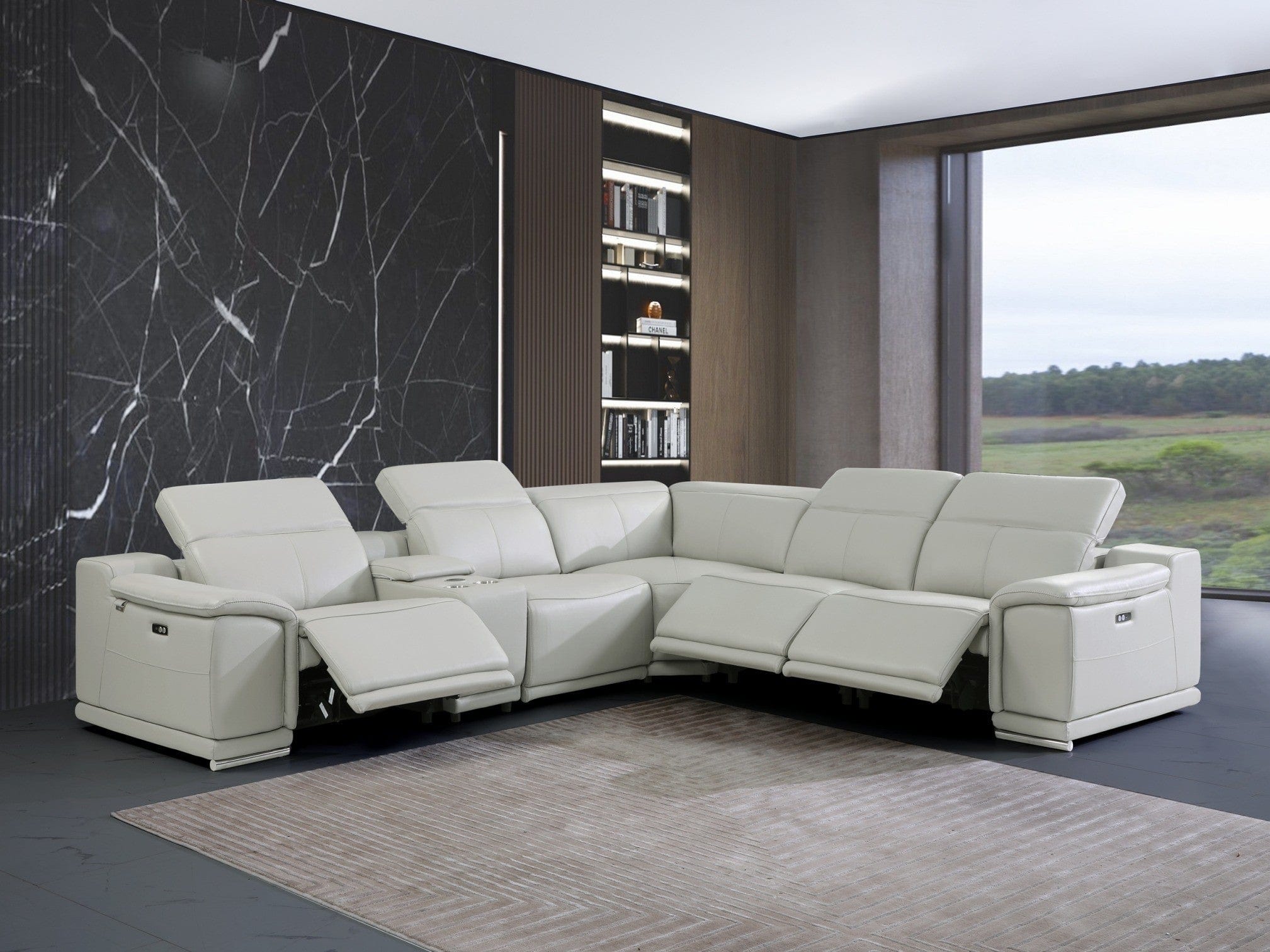 lui　XL 9762 DivanItalia 8 Pc Top Grain Sectional – 6 Colors