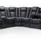by Valencia Seating Sofa Console-Left with Drop-Down Center Right / Black Tuscany Multimedia Sectional