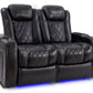 by Valencia Seating Sofa Row of 2 Loveseat | Width: 56" Height: 43.5" Depth: 39.25" / Midnight Black Valencia Tuscany Slim Home Theater Seating