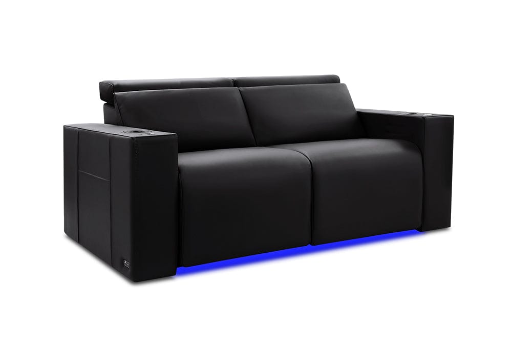 by Valencia Seating Sofa Row of 2 - Loveseat | Width: 58" Height: 35.5" Depth: 41.5" / Black Valencia Barcelona Home Theater Seating