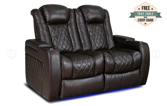 by Valencia Seating Sofa Row of 2 Loveseat | Width: 61.5" Height: 43.5" Depth: 39.25" / Dark Chocolate Valencia Tuscany Home Theater Seating