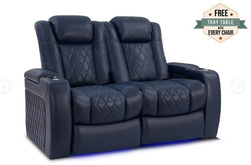 by Valencia Seating Sofa Row of 2 Loveseat | Width: 61.5" Height: 43.5" Depth: 39.25" / Navy Blue Valencia Tuscany Home Theater Seating