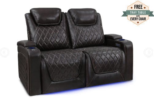 by Valencia Seating Sofa Row of 2 - Loveseat | Width: 62" Height: 42.75" Depth: 38" / Dark Chocolate Valencia Oslo Home Theater Seating