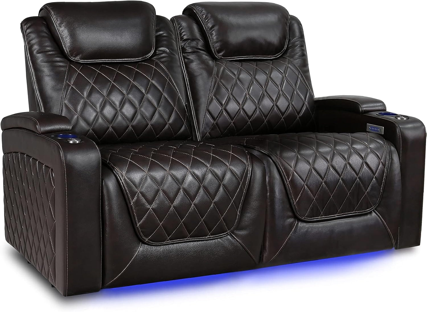 by Valencia Seating Sofa Row of 2 - Loveseat | Width: 65" Height: 45" Depth: 38" / Dark Chocolate / Regular Spec (300 LBs Sitting Weight Limit) Valencia Oslo XL Home Theater Seating