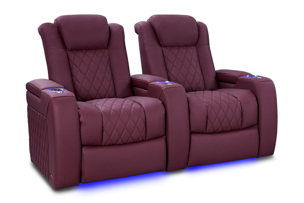 by Valencia Seating Sofa Row of 2 | Width: 68.25" Height: 43.5" Depth: 39.75" / Burgundy Valencia Tuscany Ultimate Edition