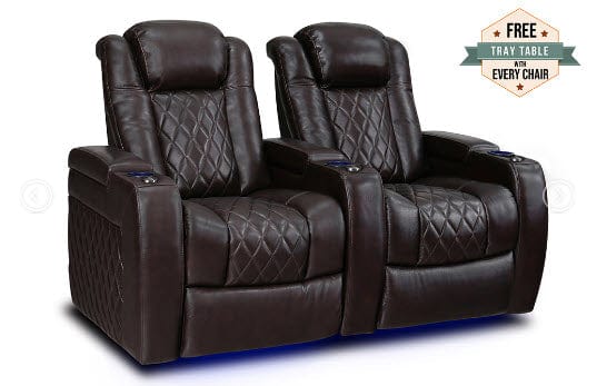 by Valencia Seating Sofa Row of 2 | Width: 68.5" Height: 43.5" Depth: 39.25" / Dark Chocolate Valencia Tuscany Home Theater Seating