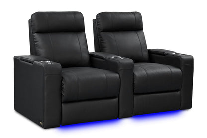 by Valencia Seating Sofa Row of 2 | Width: 68" Height: 42" Depth: 38.75" / Onyx Valencia Piacenza Luxury Edition