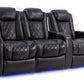 by Valencia Seating Sofa Row of 3 - Loveseat Left | Width: 84" Height: 43.5" Depth: 39.25" / Midnight Black Valencia Tuscany Slim Home Theater Seating