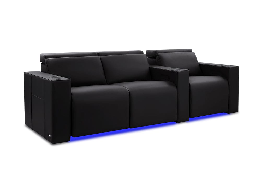 by Valencia Seating Sofa Row of 3 - Loveseat Left | Width: 87" Height: 35.5" Depth: 41.5" / Black Valencia Barcelona Home Theater Seating