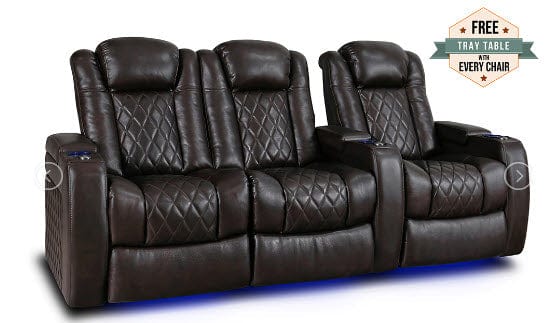 by Valencia Seating Sofa Row of 3 - Loveseat Left | Width: 92.25" Height: 43.5" Depth: 39.25" / Dark Chocolate Valencia Tuscany Home Theater Seating