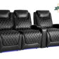 by Valencia Seating Sofa Row of 3 - Loveseat Left | Width: 93" Height: 42.75" Depth: 38" / Midnight Black Valencia Oslo Home Theater Seating