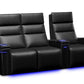 by Valencia Seating Sofa Row of 3 - Loveseat Left | Width: 94.5" Height: 47" Depth: 34" / Carbon Black Valencia Monza Carbon Fiber Home Theater Seating