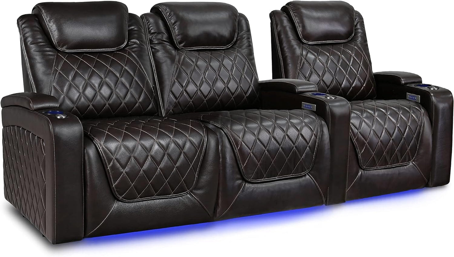 by Valencia Seating Sofa Row of 3 - Loveseat Left | Width: 97.5" Height: 45" Depth: 38" / Dark Chocolate / Regular Spec (300 LBs Sitting Weight Limit) Valencia Oslo XL Home Theater Seating