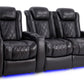 by Valencia Seating Sofa Row of 3 - Loveseat Right | Width: 84" Height: 43.5" Depth: 39.25" / Midnight Black Valencia Tuscany Slim Home Theater Seating