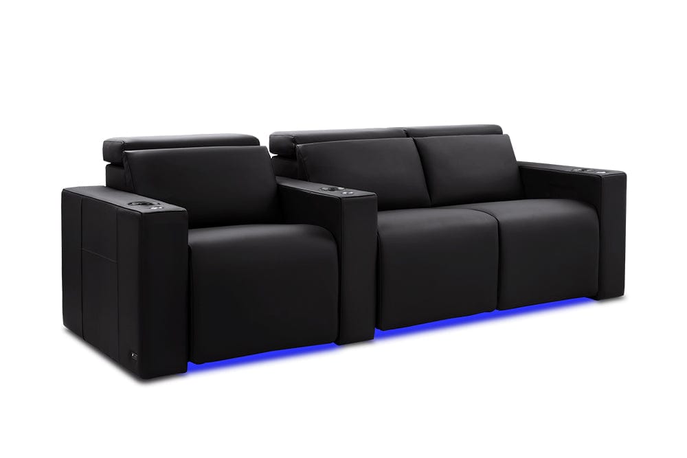 by Valencia Seating Sofa Row of 3 - Loveseat Right | Width: 87" Height: 35.5" Depth: 41.5" / Black Valencia Barcelona Home Theater Seating