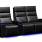 by Valencia Seating Sofa Row of 3 - Loveseat Right | Width: 94.5" Height: 47" Depth: 34" / Carbon Black Valencia Monza Carbon Fiber Home Theater Seating