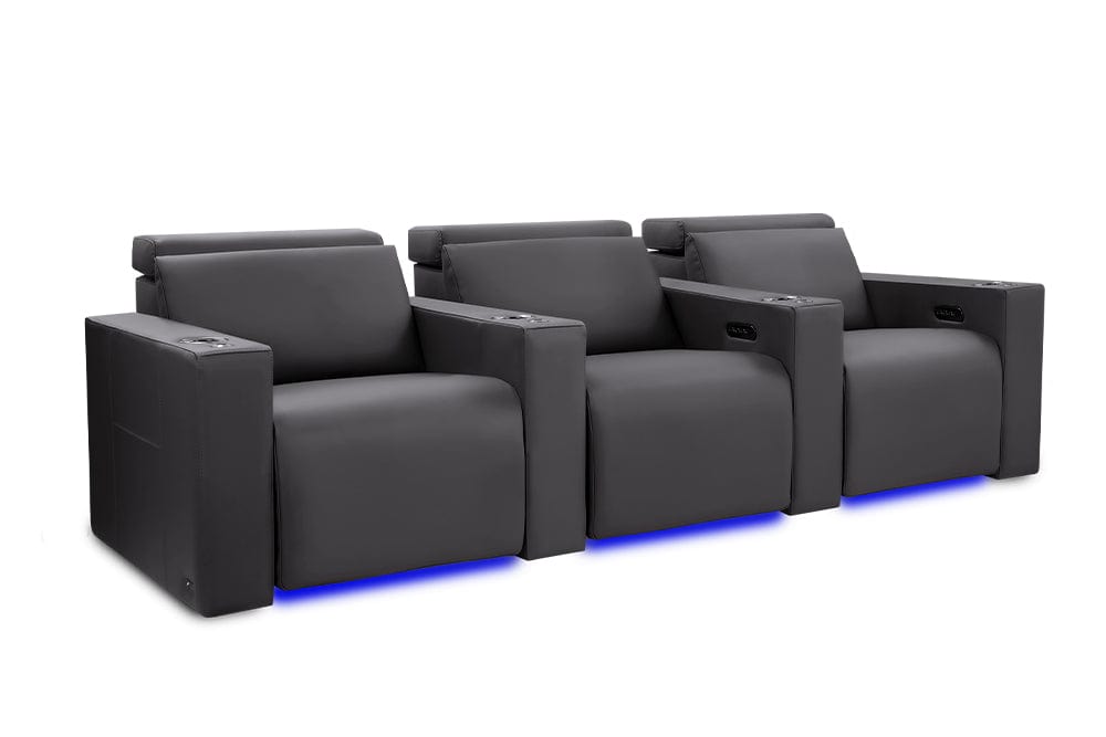 by Valencia Seating Sofa Row of 3 | Width: 100" Height: 35.5" Depth: 41" / Graphite Valencia Barcelona Ultimate Luxury Edition XL