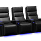 by Valencia Seating Sofa Row of 3 | Width: 102.75" Height: 47" Depth: 34" / Carbon Black Valencia Monza Carbon Fiber Home Theater Seating