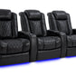 by Valencia Seating Sofa Row of 3 | Width: 103.5" Height: 46" Depth: 39.5" / Midnight Black / Regular Spec (300LB Sitting Weight Limit) Valencia Tuscany XL
