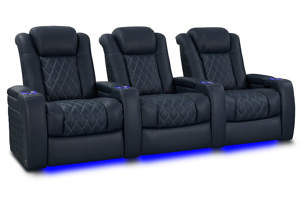 by Valencia Seating Sofa Row of 3 | Width: 103.5" Height: 46" Depth: 39.5" / Moonlight Blue Valencia Tuscany XL Luxury Edition