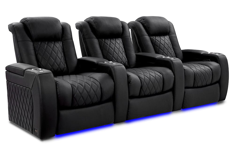 by Valencia Seating Sofa Row of 3 | Width: 103.5" Height: 46" Depth: 39.5" / Onyx Valencia Tuscany XL Luxury Edition
