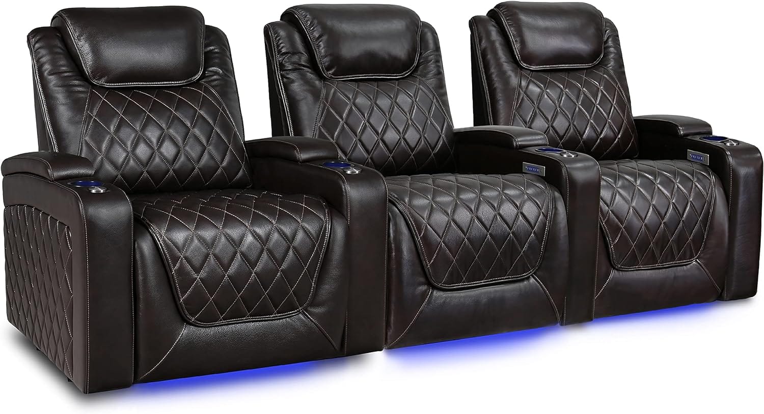 by Valencia Seating Sofa Row of 3 | Width: 104" Height: 45" Depth: 38" / Dark Chocolate / Regular Spec (300 LBs Sitting Weight Limit) Valencia Oslo XL Home Theater Seating