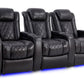 by Valencia Seating Sofa Row of 3 | Width: 90" Height: 43.5" Depth: 39.25" / Midnight Black Valencia Tuscany Slim Home Theater Seating
